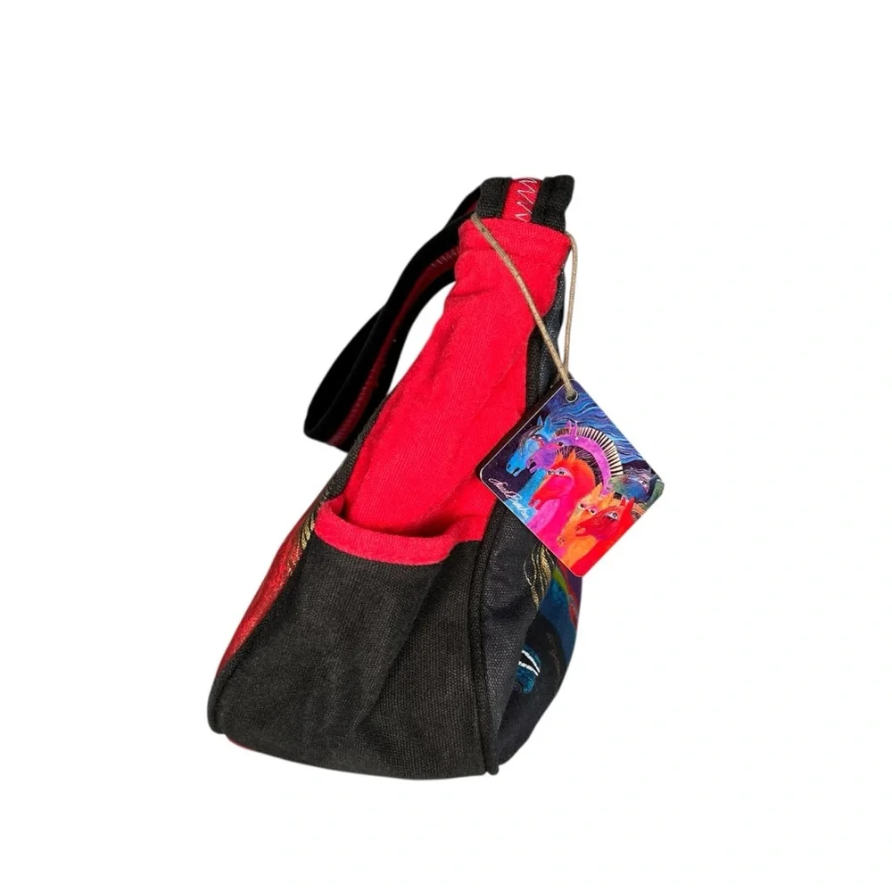 Laurel Burch Wild Horses Of Fire Canvas Shoulder Bag Purse Art Charm - Picture 4 of 16